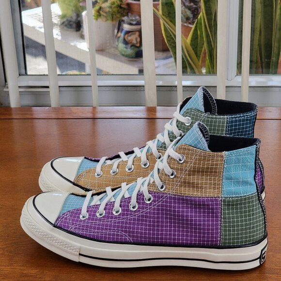 Converse Mens Chuck 70 Hi Quad Ripstop 166317C Dewberry/Iced Coffe/Egret Sze 9.5 - Picture 5 of 13